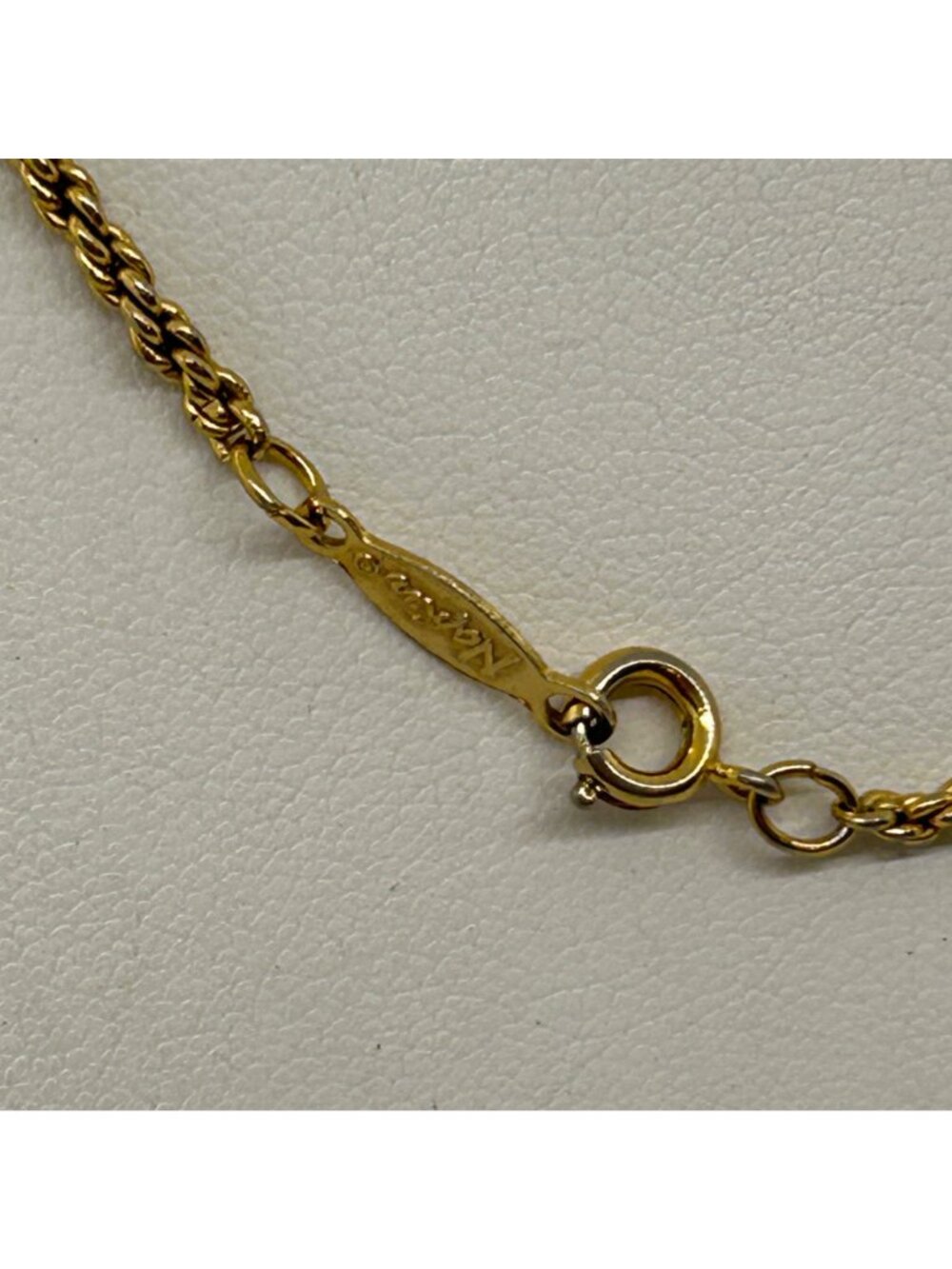 Vintage Napier Gold Tone Rope Chain Necklace 15" Signed Choker Twisted Retro - Picture 12 of 12